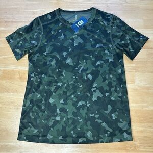 Ideology Boys Short Sleeve Shirt Size Large L Green Camouflage Active Casual